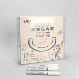 طقم ألوان أكريليك – 12 قلم | Acrylic Paint Marker Set – 12 Dual
