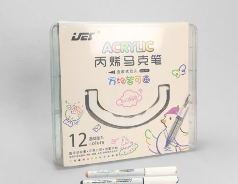 طقم ألوان أكريليك – 12 قلم | Acrylic Paint Marker Set – 12 Dual