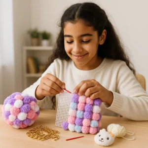 طقم صنع شنطة كروشية | DIY Pom Pom Bag Kit