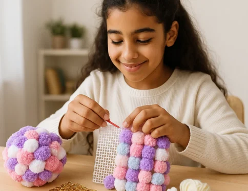 طقم صنع شنطة كروشية | DIY Pom Pom Bag Kit