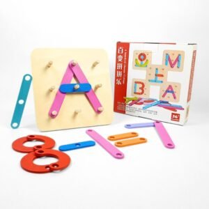 لوحة تكوين الحروف والاشكال الخشبية | Wooden Letter Building Board