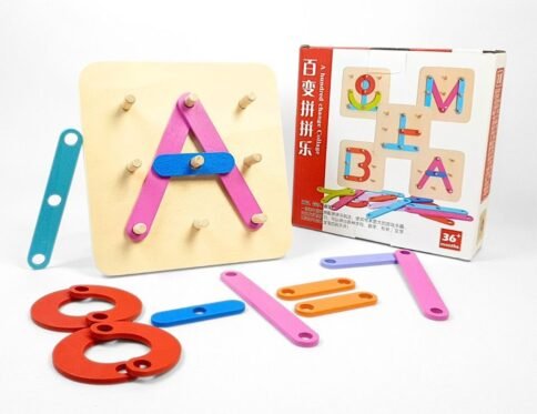 لوحة تكوين الحروف والاشكال الخشبية | Wooden Letter Building Board
