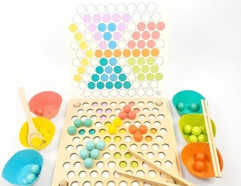 تحدي الألوان والخرز | Montessori Bead & Color Sorter