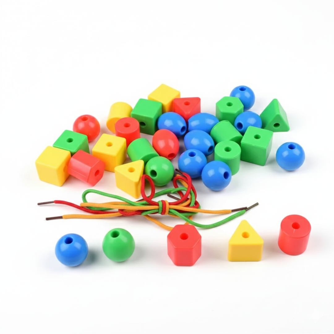 لعبة لضم الأشكال الهندسية | Colorful Lacing Shapes Set
