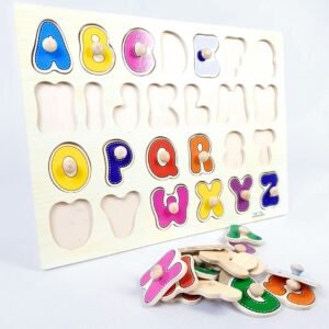 بازل خشبي حروف انجليزي | Wooden Alphabet Puzzle Board