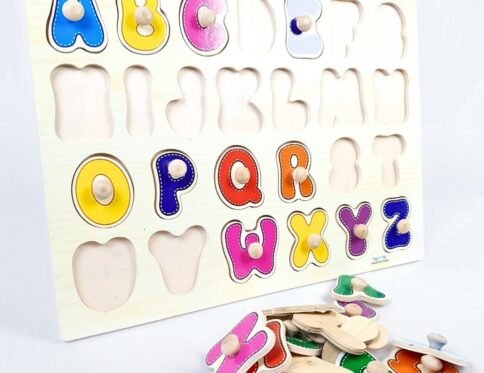 بازل خشبي حروف انجليزي | Wooden Alphabet Puzzle Board