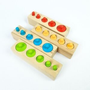 اسطوانات مونتيسوري ملونة | Montessori Knobbed Cylinders