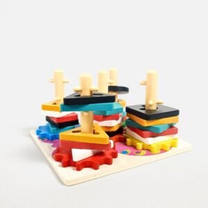 لوحة حل مشكلات الاشكال الهندسية | Wooden Logic Shapes Puzzle