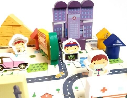 مكعبات المدينة الخشبية | Wooden City Blocks Set