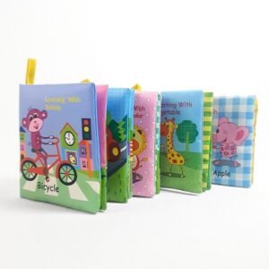 مجموعة كتب قماشية تعليمية – 4 كتب | Baby Cognitive Cloth Book Set – 4 pcs