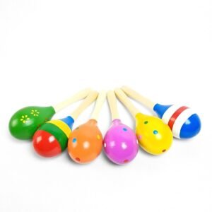 شخليلة مراكش خشب ملونة | Wooden Maracas Rattles