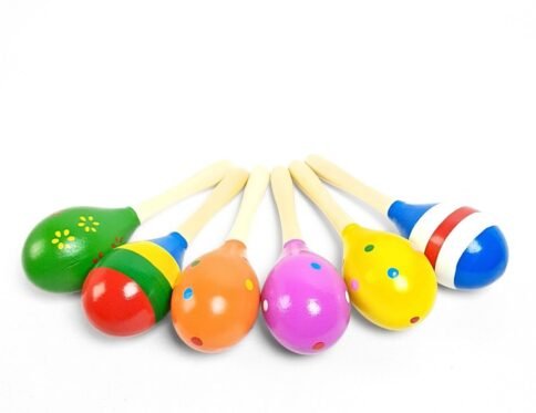 شخليلة مراكش خشب ملونة | Wooden Maracas Rattles