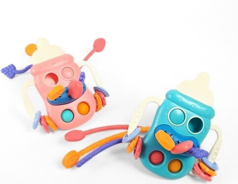 لعبة الببرونة الحسية متعددة الأنشطة | Baby Bottle Sensory Pull Toy