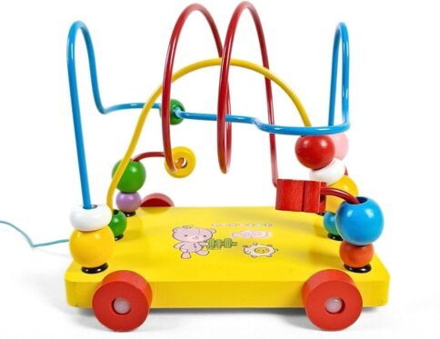 متاهة الخرز الخشبية المتحركة | Wooden Bead Maze Pull Toy