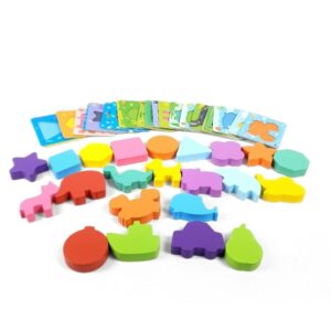 بازل المطابقة الخشبي اشكال وحيوانات | Wooden Shape & Animal Matching Puzzle