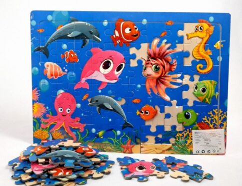 بازل خشب مصور للاطفال – 60 قطعة | Wooden Jigsaw Puzzle for Kids – 60 Pieces