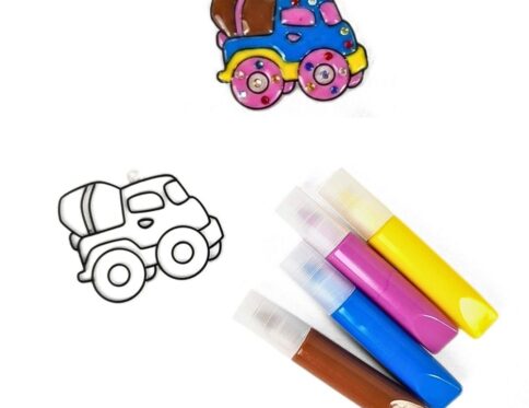 طقم تلوين ميداليات سيليكون- الوان جل | DIY Soft Glue Painting Kit