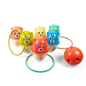 لعبة الاكواب وحلقات التصويب 3 في 1 | 3 in 1 Stacking Cups, Ring Toss & Bowling Game
