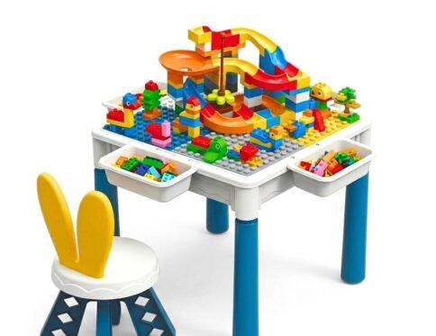 ترابيزة أنشطة مع مكعبات ومسار كرات | Building Blocks Activity Table