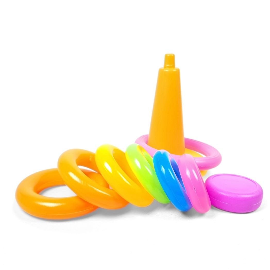 برج الحلقات الملونة للترتيب والتوازن | Colorful Ring Stacking Tower