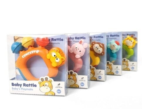 شخليلة اجراس الحيوانات الملونة | Baby Animal Bell Rattle